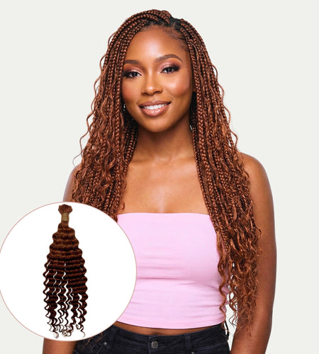 Copper Deep Wave Color 350 Bulk 100% Human Braiding Hair