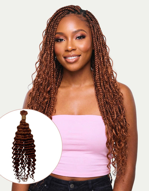 Load image into Gallery viewer, Copper Deep Wave Color 350 Bulk 100% Human Braiding Hair
