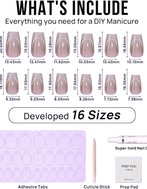 Load image into Gallery viewer, Starlight Shimmer Coffin Nails  - Press on Nails
