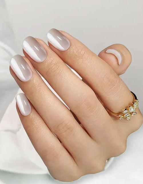 Load image into Gallery viewer, Classic Pearl White Short Square Nails - Press On Nails
