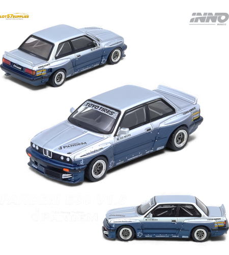 (Pre-Order) INNO64 Pandem E30 M3 Silver/Blue 1:64