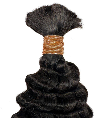 Deep Wave Bulk 100% Human Braiding Hair