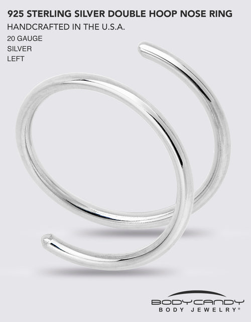 Load image into Gallery viewer, Double Hoop Nose 925 Sterling Silver Spiral Nose Ring
