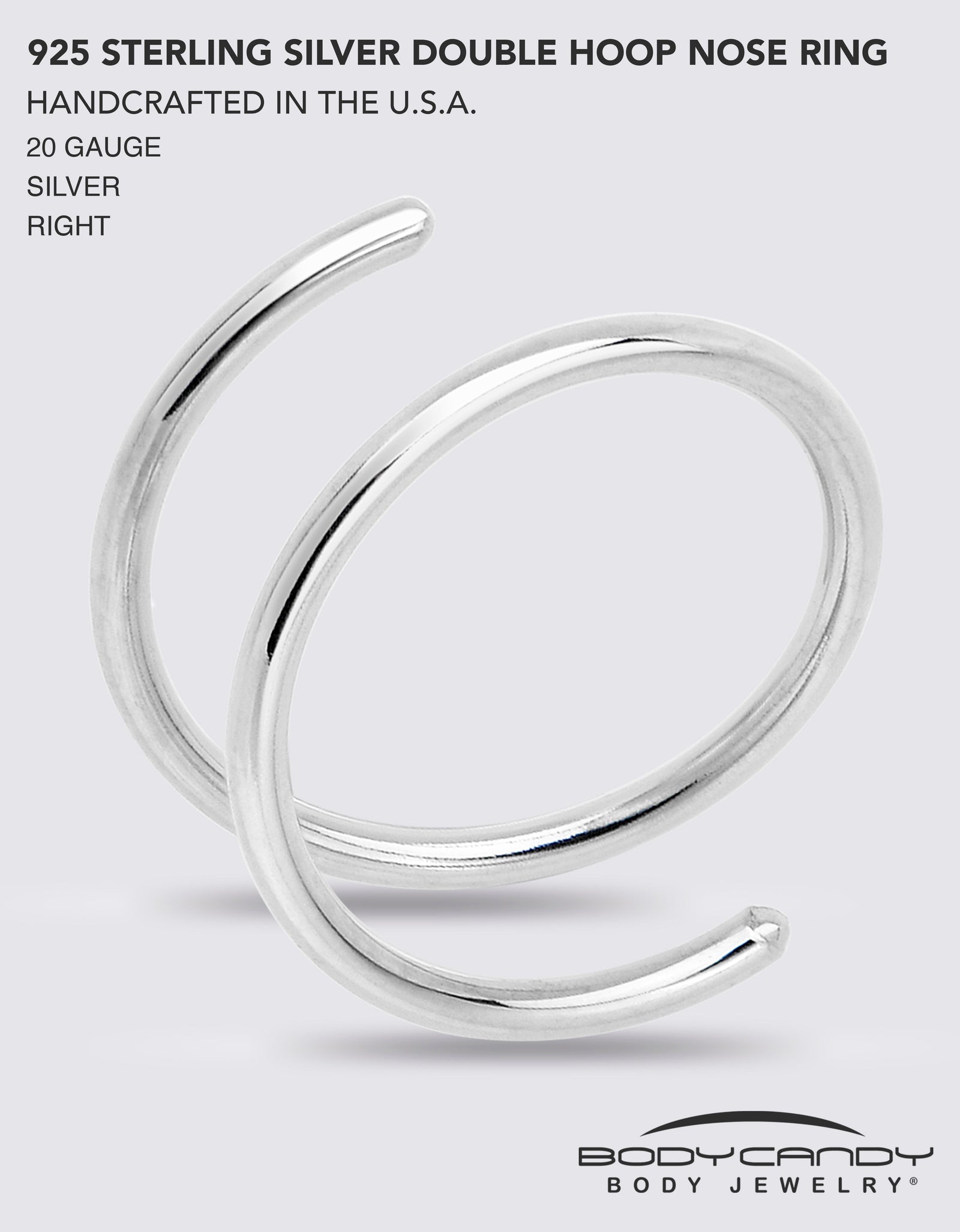 Double Hoop Nose 925 Sterling Silver Spiral Nose Ring