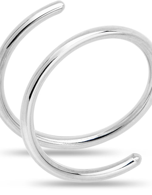 Load image into Gallery viewer, Double Hoop Nose 925 Sterling Silver Spiral Nose Ring
