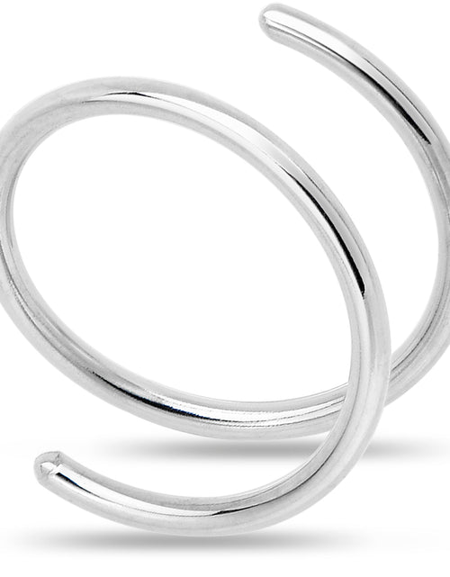 Load image into Gallery viewer, Double Hoop Nose 925 Sterling Silver Spiral Nose Ring
