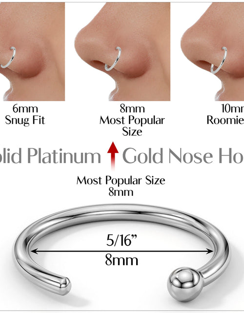 Load image into Gallery viewer, Real Platinum Nose Hoop - Hypoallergenic &amp; Luxurious
