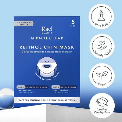 Load image into Gallery viewer, Rael Beauty Miracle Clear Retinol Chin Masks 5ct - New
