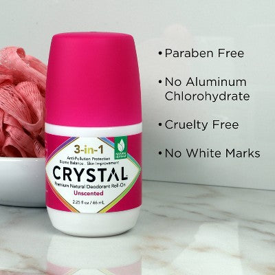 Load image into Gallery viewer, Crystal 3-in-1 Natural Mineral Roll-On Deodorant Unscented 2.25 fl oz - New
