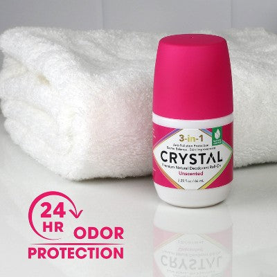 Load image into Gallery viewer, Crystal 3-in-1 Natural Mineral Roll-On Deodorant Unscented 2.25 fl oz - New
