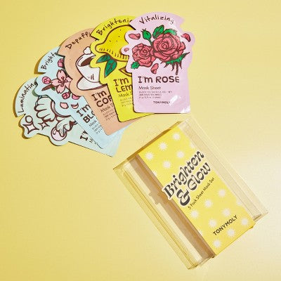 Load image into Gallery viewer, TONYMOLY Brighten &amp; Glow Sheet Mask Set - New
