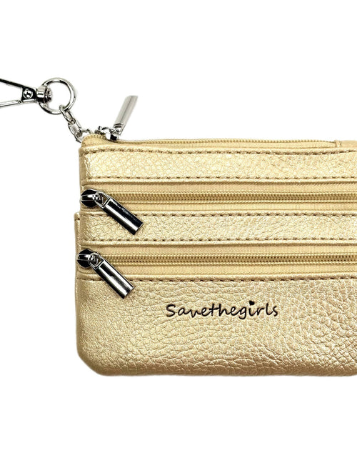 Load image into Gallery viewer, Zippered Pouch Gold w/Silver Hardware
