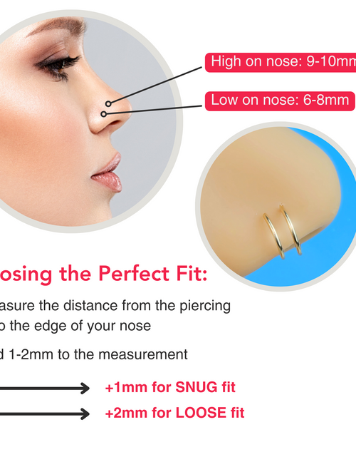 Load image into Gallery viewer, Double Hoop Nose 925 Sterling Silver Spiral Nose Ring
