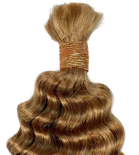 Honey Blonde Deep Wave 27 Bulk 100% Human Braiding Hair