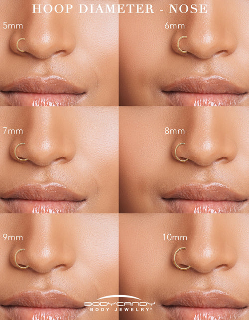 Load image into Gallery viewer, 18G Implant Grade Titanium Triple Sided Micro Gem Hinged Nose Hoop
