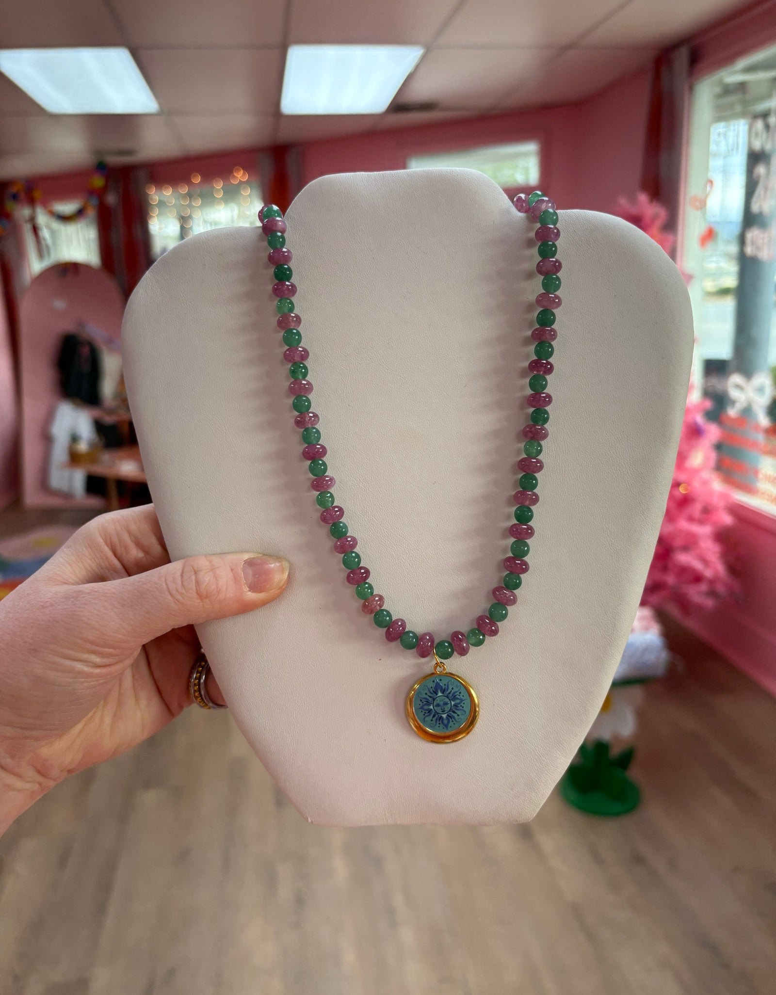 Cool Girl Beaded Necklace with Charm