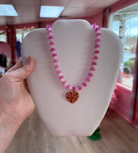 Lover Forever Beaded Necklace with Charm (Copy)