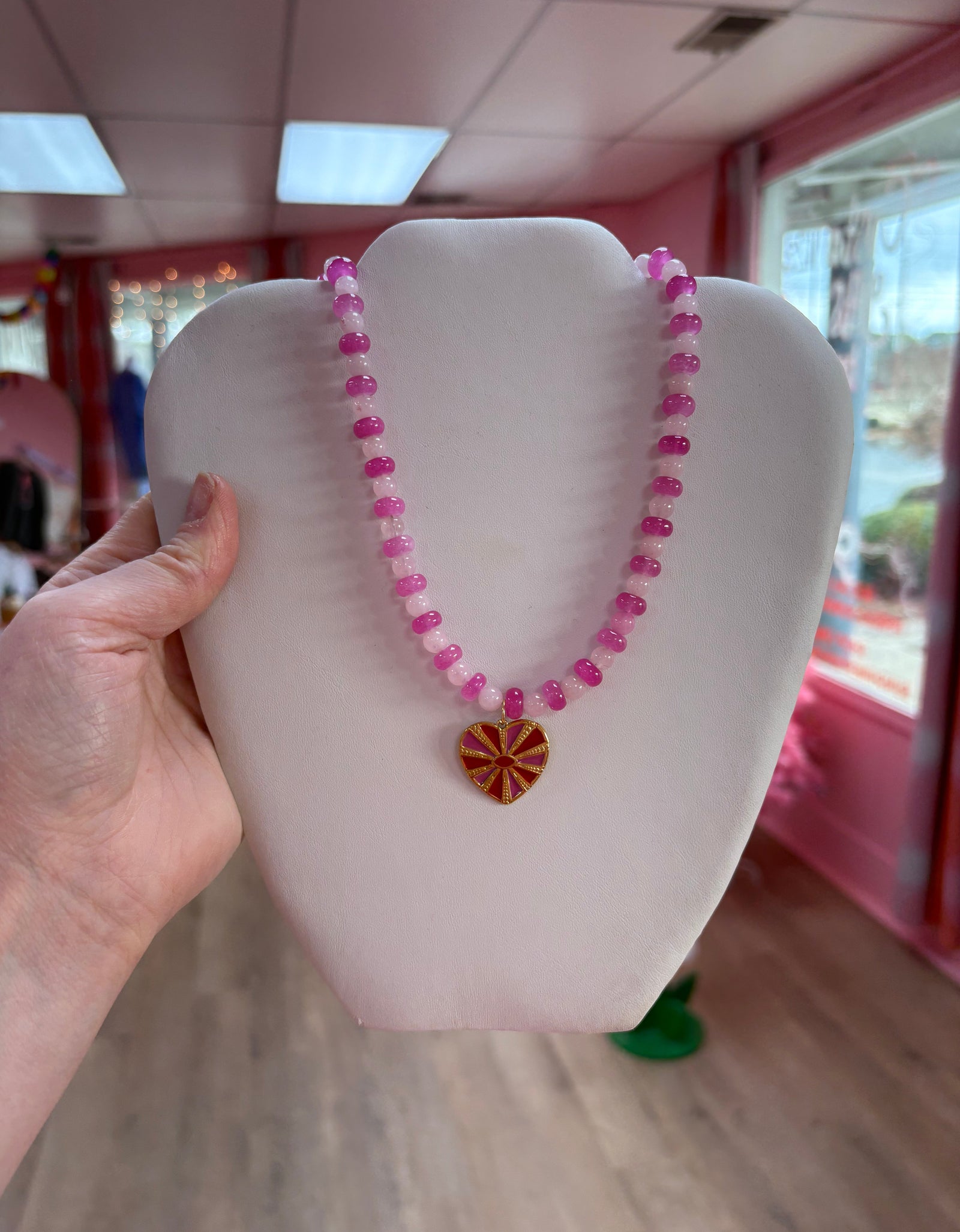 Lover Forever Beaded Necklace with Charm (Copy)