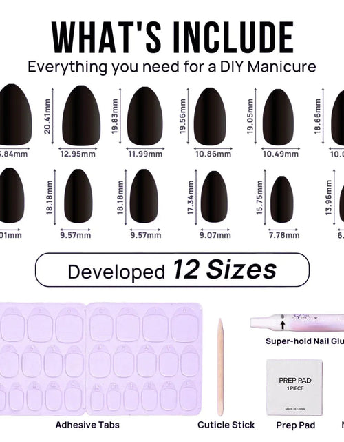 Load image into Gallery viewer, Black Almond Nails - Press on Nails

