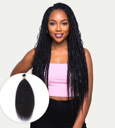 Kinky Straight Bulk 100% Human Braiding Hair