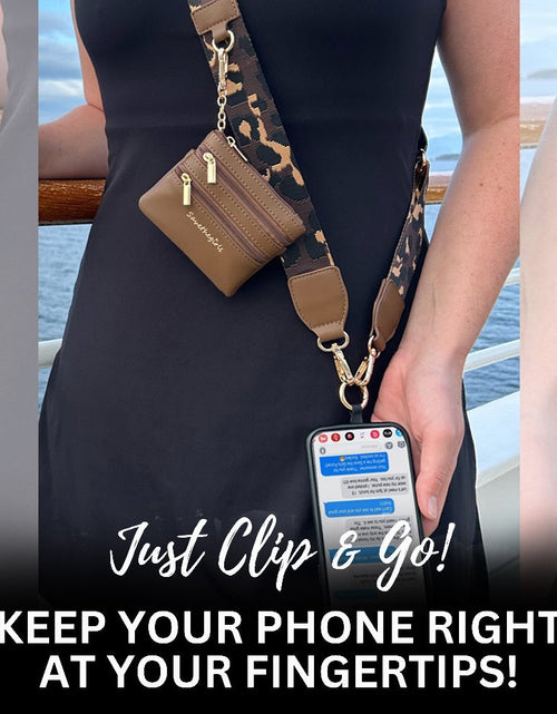 Load image into Gallery viewer, Clip &amp; Go Strap with Pouch - Leopard Collection
