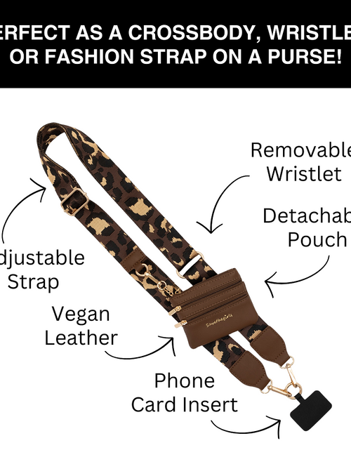 Load image into Gallery viewer, Clip &amp; Go Strap with Pouch - Leopard Collection

