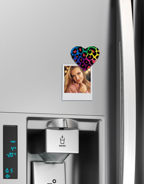 Load image into Gallery viewer, Acrylicious Rainbow Cheetah Print Heart Magnet by Onyx O
