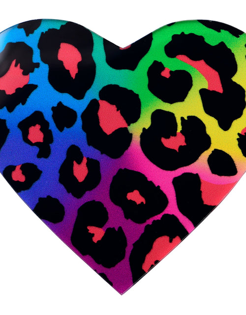 Load image into Gallery viewer, Acrylicious Rainbow Cheetah Print Heart Magnet by Onyx O
