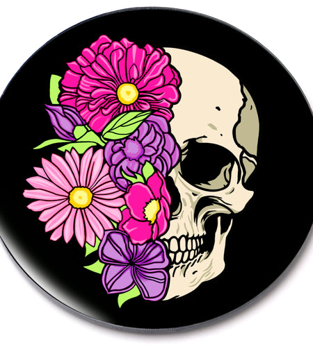 Acrylicious Floral Flowers Skull Magnet by Onyx O