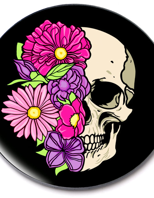Load image into Gallery viewer, Acrylicious Floral Flowers Skull Magnet by Onyx O
