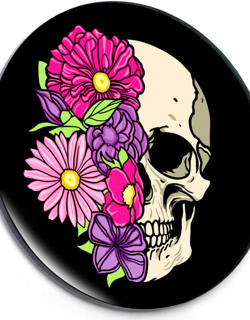 Load image into Gallery viewer, Acrylicious Floral Flowers Skull Magnet by Onyx O
