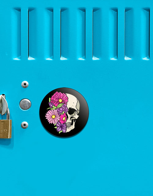 Load image into Gallery viewer, Acrylicious Floral Flowers Skull Magnet by Onyx O
