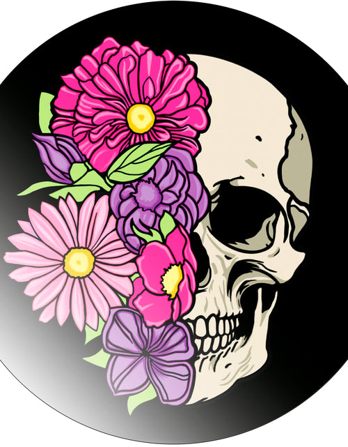 Load image into Gallery viewer, Acrylicious Floral Flowers Skull Magnet by Onyx O
