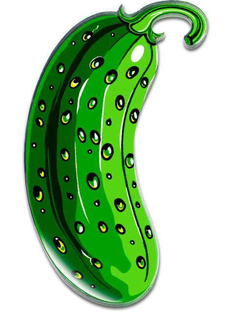 Load image into Gallery viewer, Acrylicious Funky Green Pickle Magnet by Onyx O
