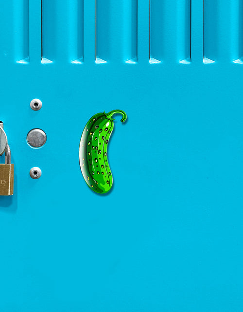 Load image into Gallery viewer, Acrylicious Funky Green Pickle Magnet by Onyx O
