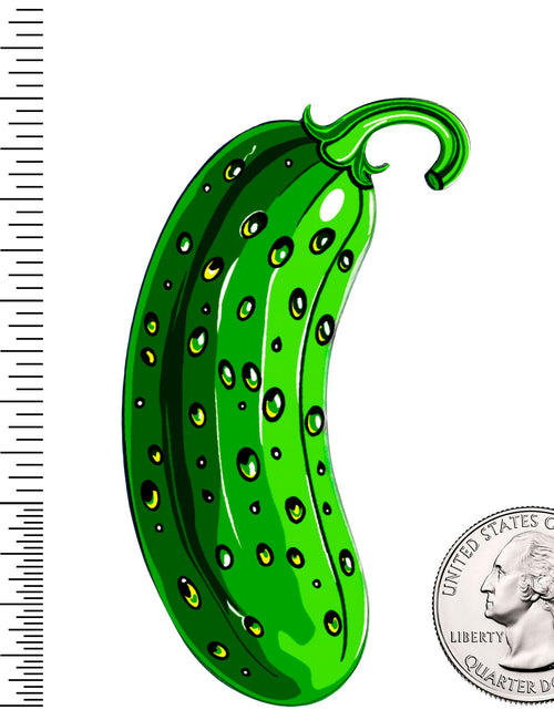 Load image into Gallery viewer, Acrylicious Funky Green Pickle Magnet by Onyx O
