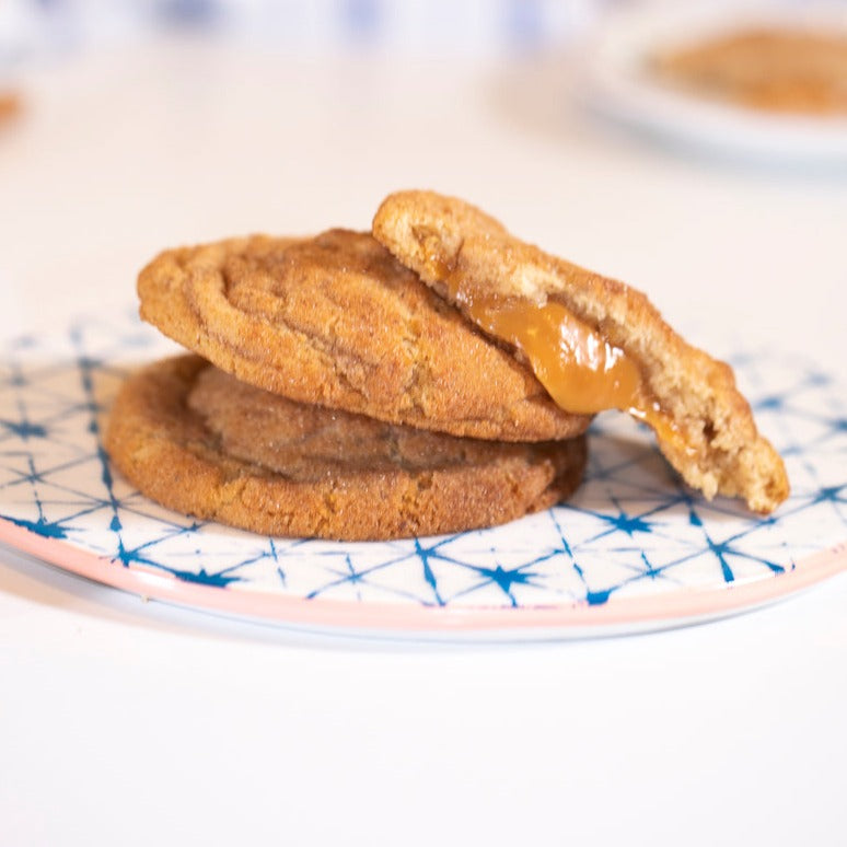 Snickerdoodle Salted Caramel Lava Cookies