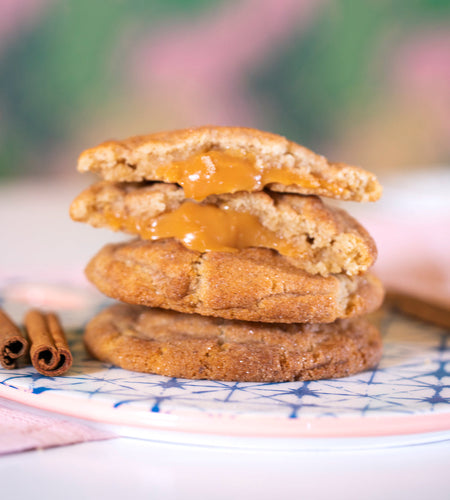 Snickerdoodle Salted Caramel Lava Cookies
