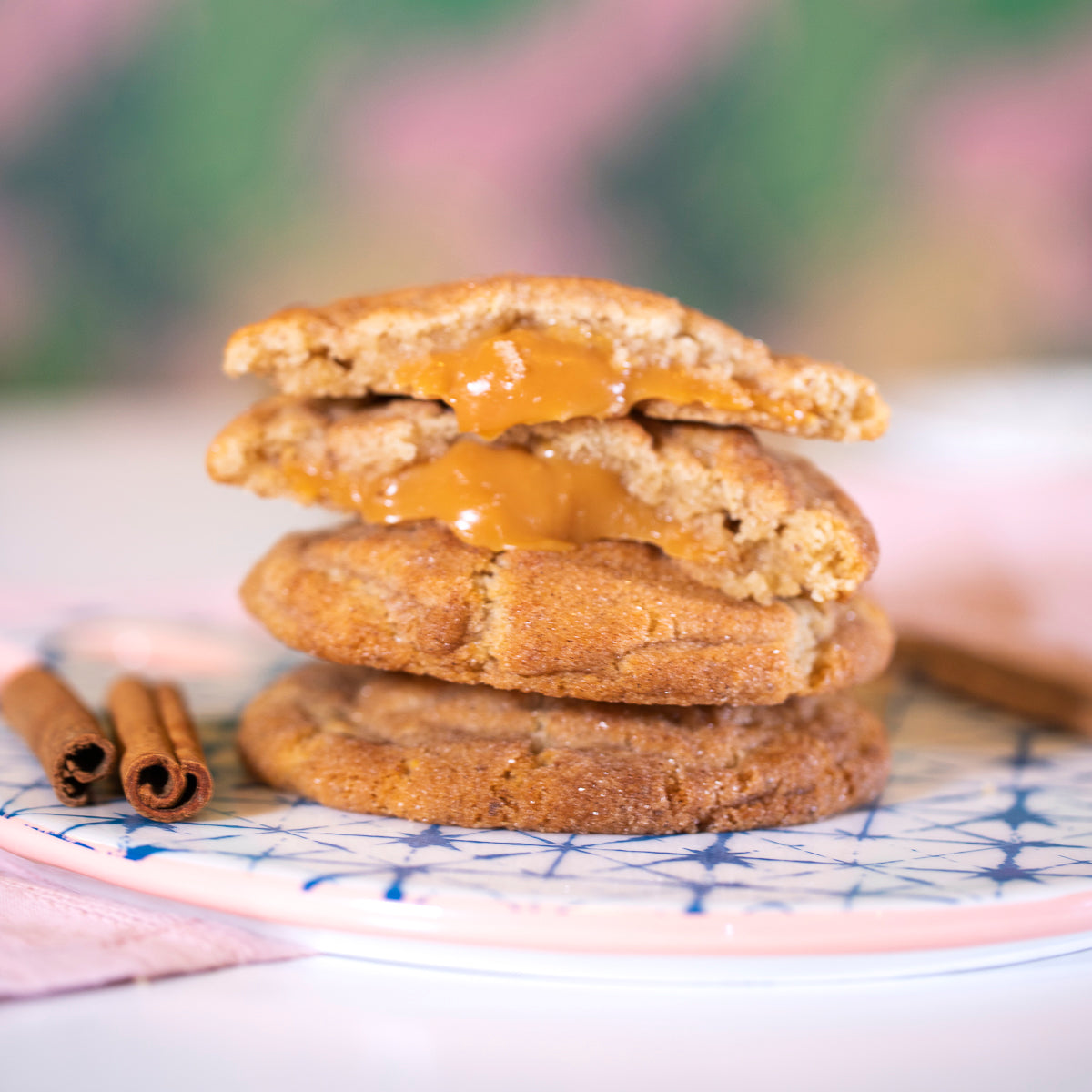 Snickerdoodle Salted Caramel Lava Cookies