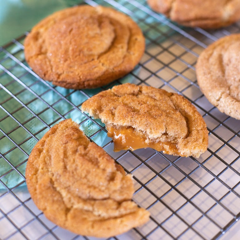 Snickerdoodle Salted Caramel Lava Cookies