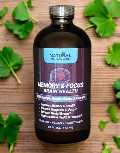 Load image into Gallery viewer, Organic Memory &amp; Focus Herbal Tonic – Bacopa, Ginkgo Biloba, Guarana | Natural Brain Health &amp; Mental Clarity Support
