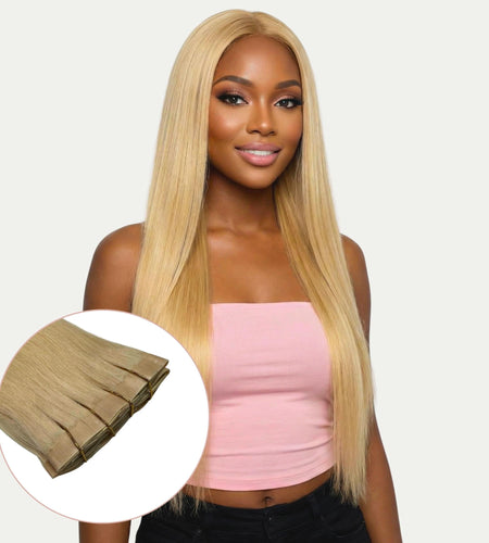 Raw Blonde Straight Seamless Clip-In 100% Human Hair Extensions
