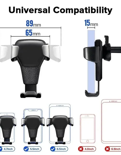 Load image into Gallery viewer, Gravity Car Phone Holder Air Vent Clip Mount Mobile Cell Stand Smartphone GPS Auto Locking Support in Car Bracket For iPhone

