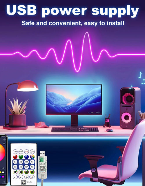 Load image into Gallery viewer, 5V RGBIC Neon Strip Lights – USB Waterproof LED Ribbon with Bluetooth
