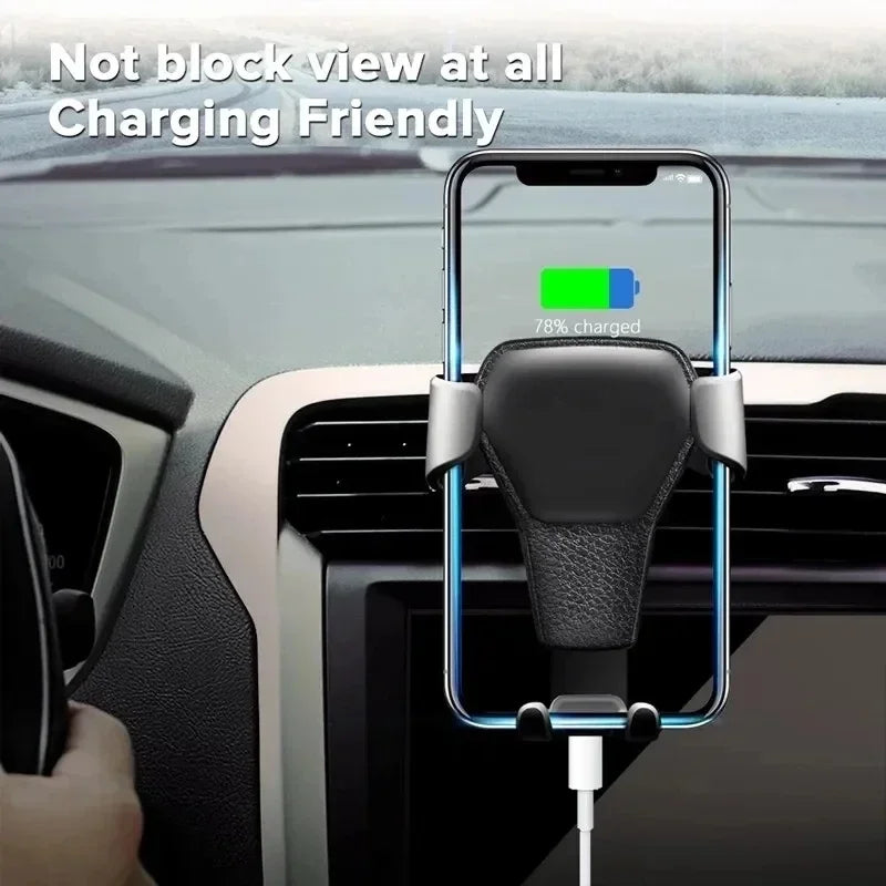 Gravity Car Phone Holder Air Vent Clip Mount Mobile Cell Stand Smartphone GPS Auto Locking Support in Car Bracket For iPhone