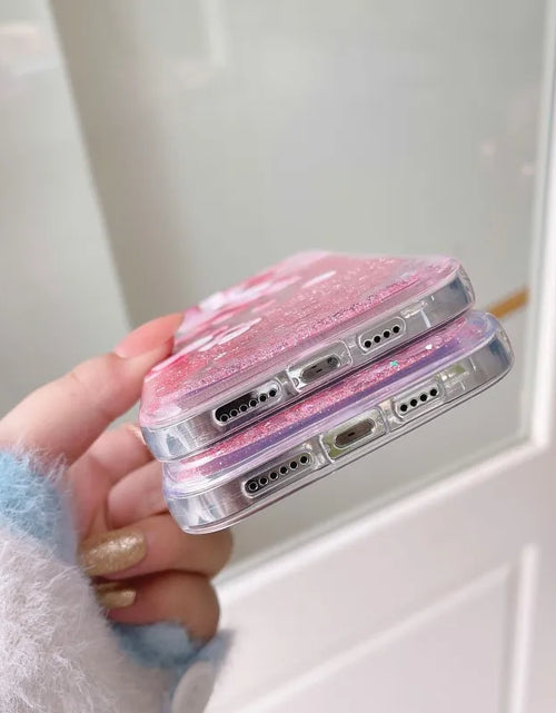 Load image into Gallery viewer, Sakura Liquid Glitter iPhone Case
