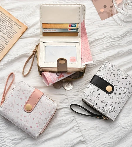 Kawaii Cat Print Wristlet