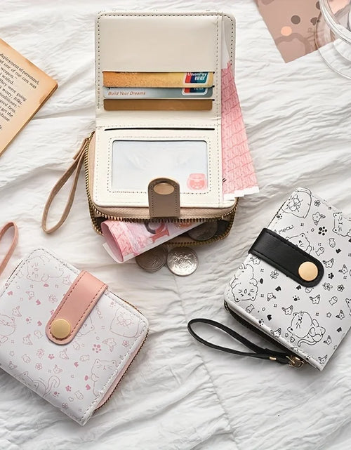 Load image into Gallery viewer, Kawaii Cat Print Wristlet
