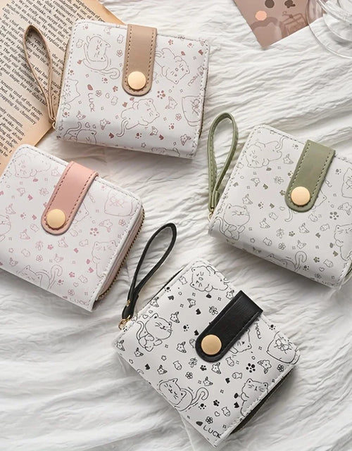 Load image into Gallery viewer, Kawaii Cat Print Wristlet

