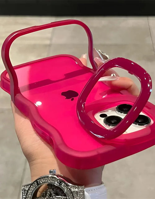 Load image into Gallery viewer, 2IN1 Folding Stand Wave Clear Phone Case For iPhone
